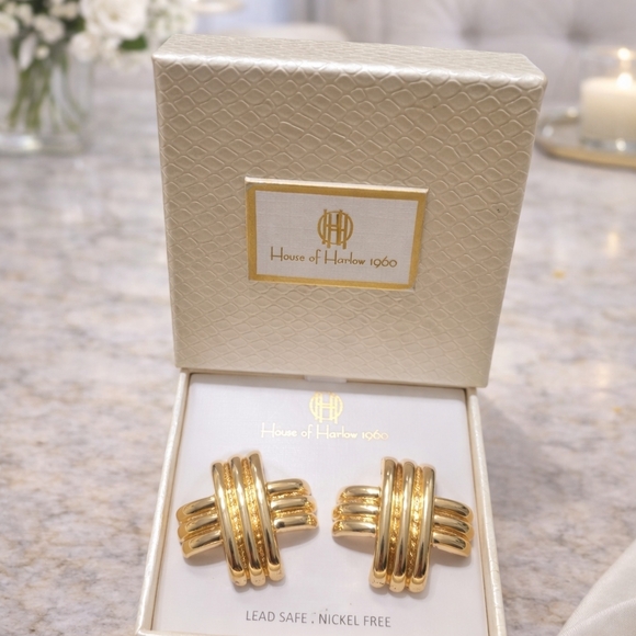 House of Harlow 1960 Jewelry - House of Harlow 1960 Gold Tone Earrings